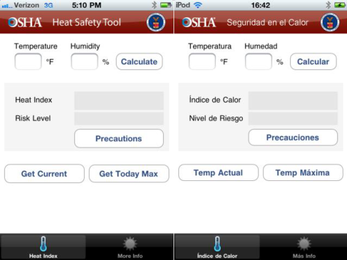 OSHA Heat Index App, recommended by Paratus, A Safety Training Company
